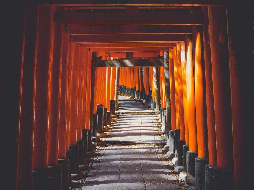 Tunnel Corridor Dark Columns Path Background