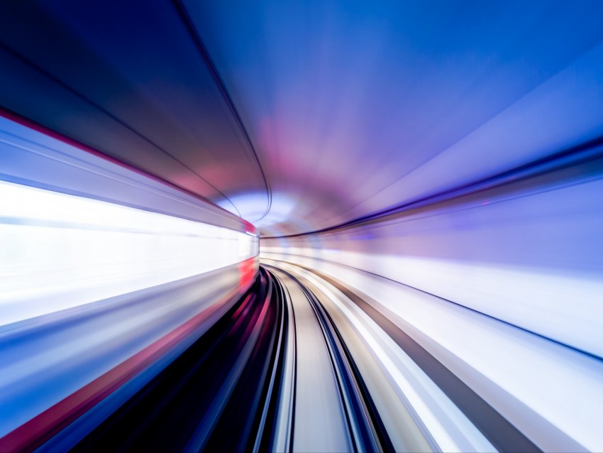 tunnel, turn, speed, blur