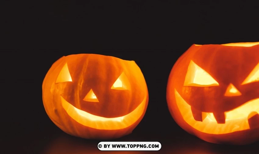 Twin Jack-o-lanterns At Night Halloween Hd PNG Transparent Background