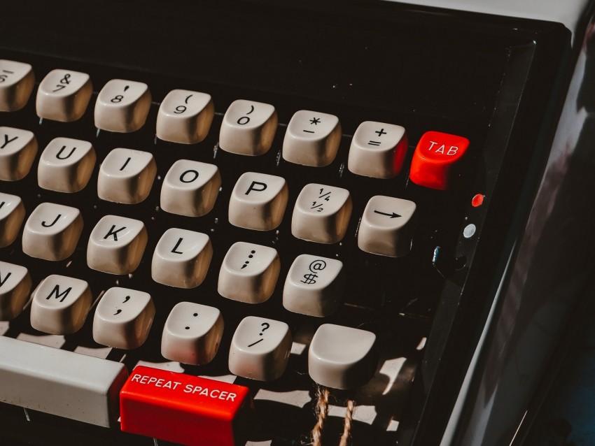 typewriter, keys, keyboard, device, typography