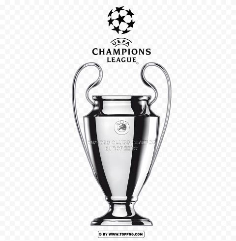 Uefa Champions League With Trophy Image PNG Transparent Background