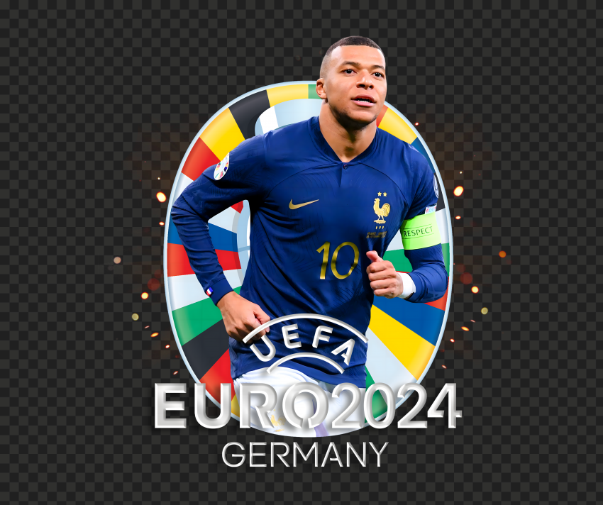 Uefa Euro 24 Kylian Mbappe French Player PNG Transparent Background