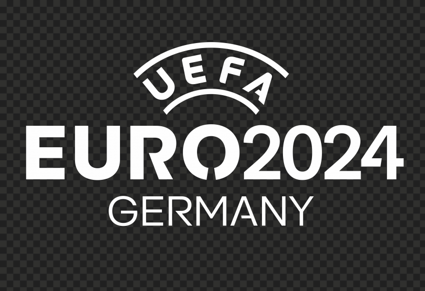 Uefa European Football Championship 2024 Logotype Logo White PNG Transparent Background