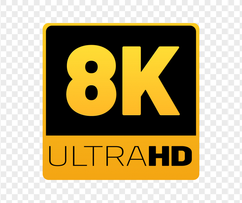 Ultra video HD 8K Resolution Square Icon PNG