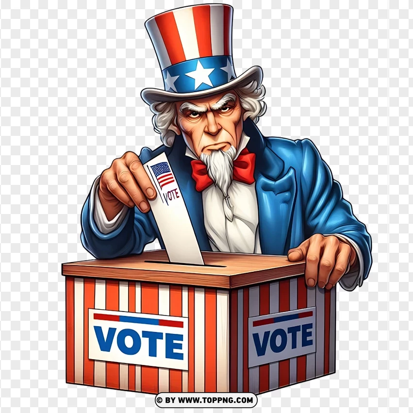 Uncle Sam Voting Clipart PNG Transparent Background