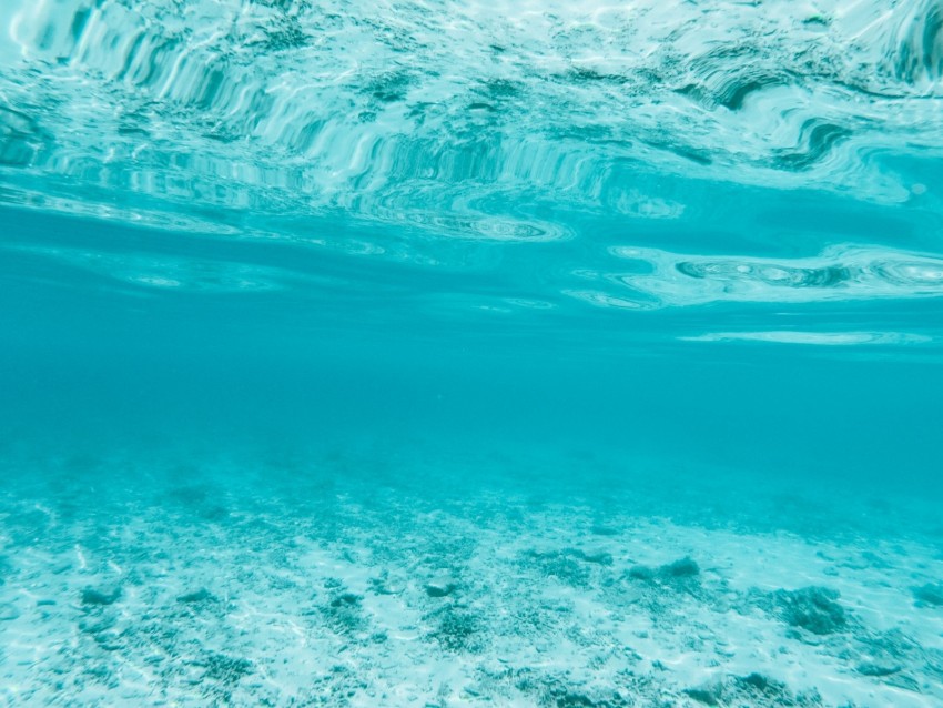 Under Water Depth Bottom Waves Blue Background