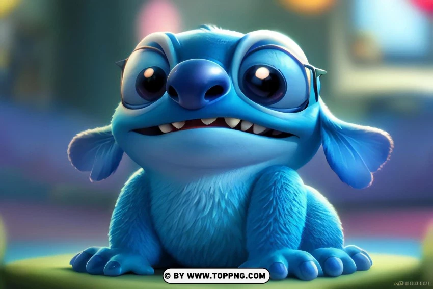 Upbeat Stitch High-definition Wallpaper Of A Cartoon Figure PNG Transparent Background