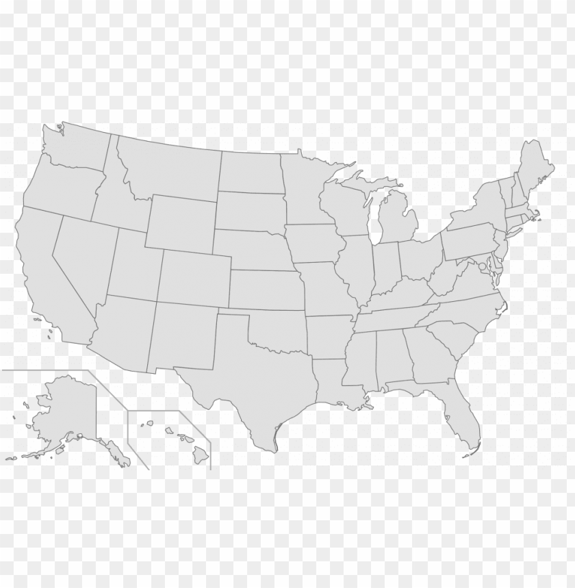 Us Map Transparent Background Grey Map Usa Png Hi - Black Map Of Us PNG ...