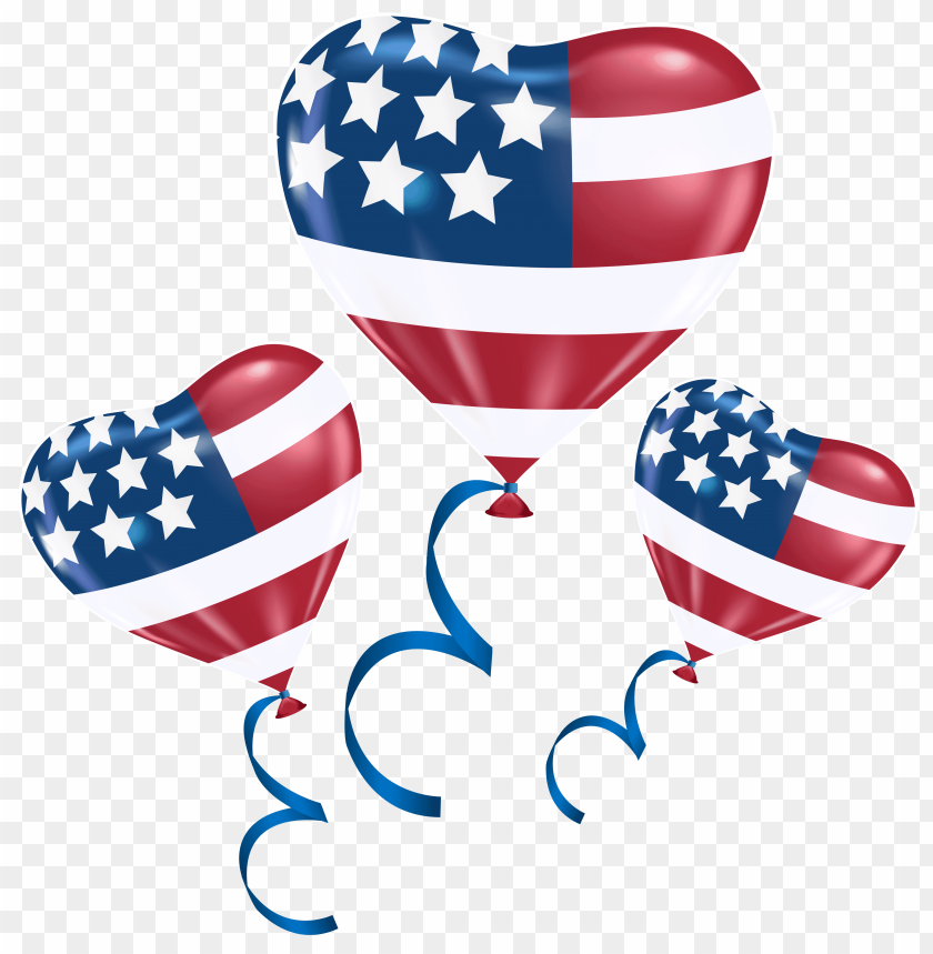 usa, heart, balloons, png, , image