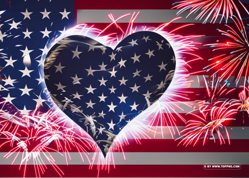 Usa Heart Flag Images Celebrate 4th Of July With Love And Patriotism PNG Transparent Background