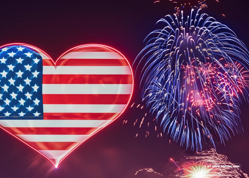 Usa Heart Flag Thank You 4th Of July Images PNG Transparent Background