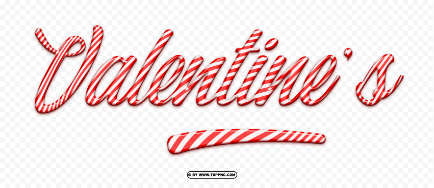 Valentines 3d Text Effect Candy Design PNG Transparent Background