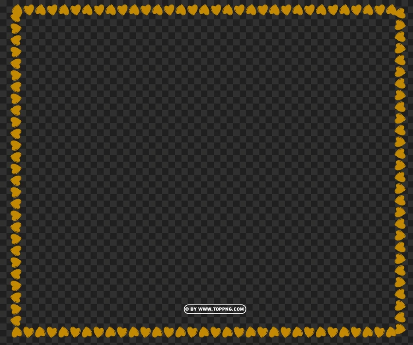 Valentines Heart Gold Border Hd PNG Transparent Background