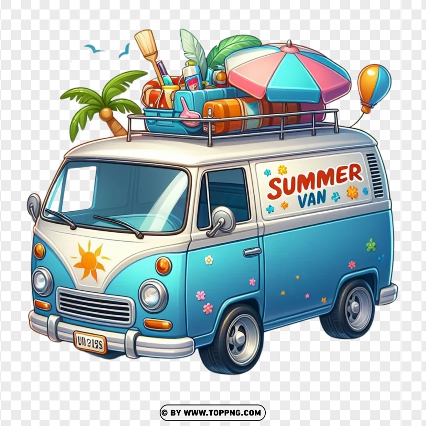 Summer Van ,Summer vacation,Summer Vibes,vector, summer, beach, illustration