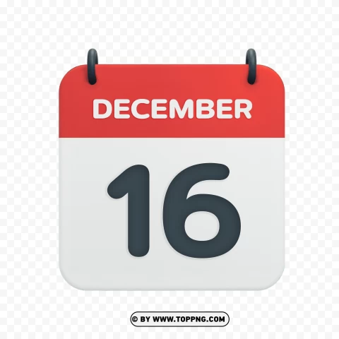 Vector Calendar Date Icon December 16th Hd PNG Transparent Background