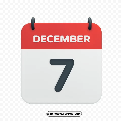 Vector Calendar Date Icon December 7th Hd PNG Transparent Background