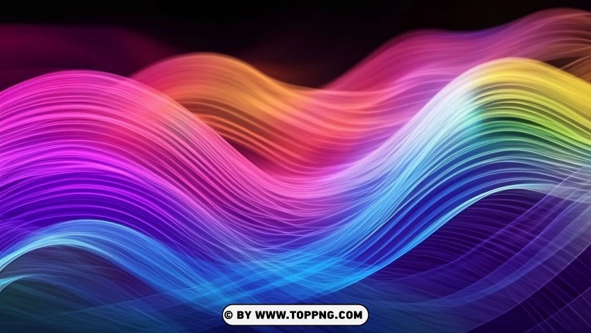 Vibrant Abstract Wave Lines In Motion 4k Wallpaper PNG Transparent Background