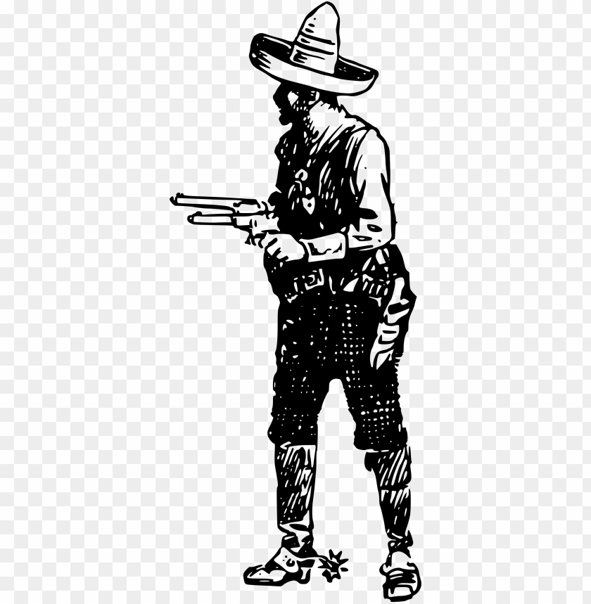 cowboy, gunslinger, vintage illustration, western style, silhouette art, old west, hat