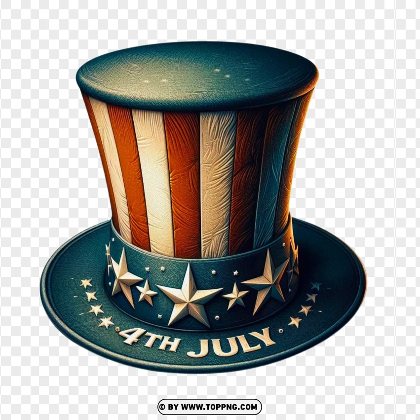 Vintage Uncle Sam Top Hat For 4th Of July Celebrations PNG Transparent Background