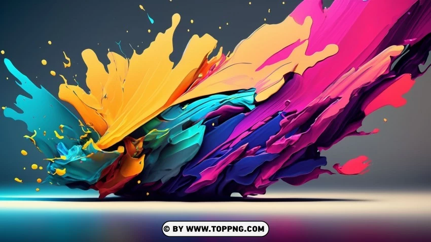 Vivid 4k Abstract Art Dynamic Colors Palette PNG Transparent Background