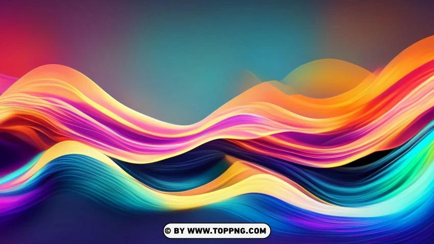 Vivid Dynamic Waves In Motion 4k Wallpaper PNG Transparent Background