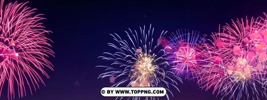 Vivid Panoramic Fireworks Show - Get Your High-quality Picture Now PNG Transparent Background