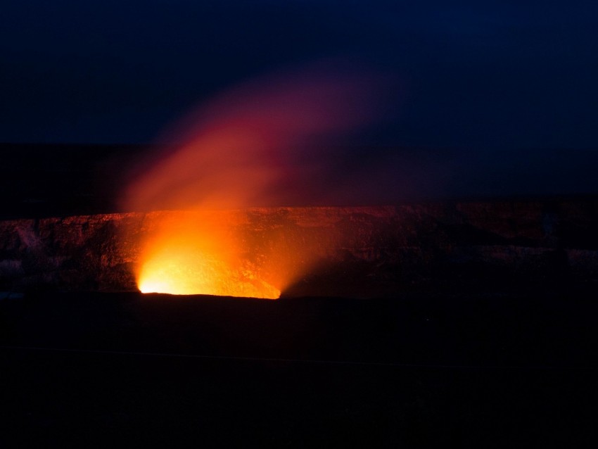 Volcano Night Starry Sky Sky Background