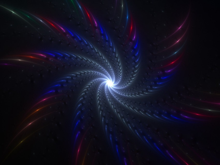 Vortex Glow Multicolored Twisted Fractal Scattering Background