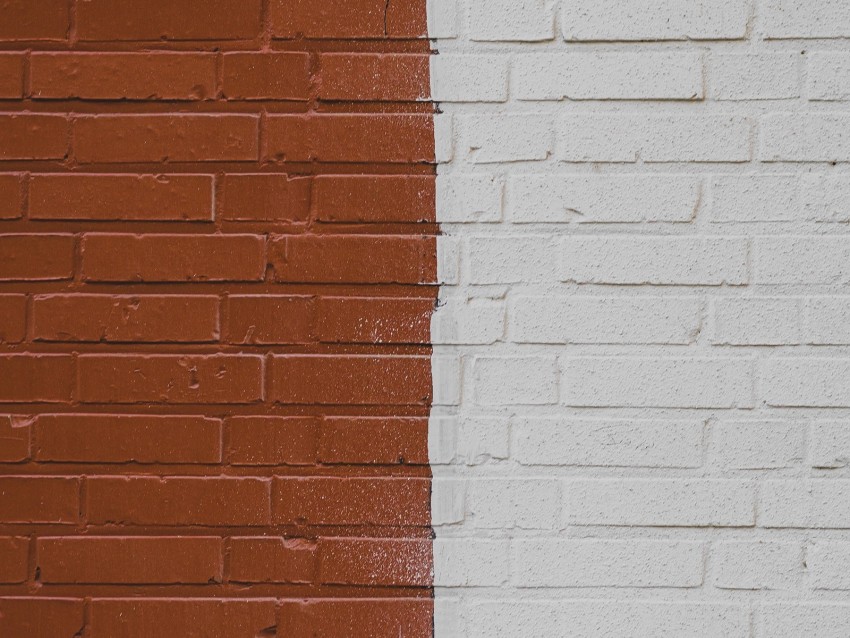 wall, brick, paint, brown, white