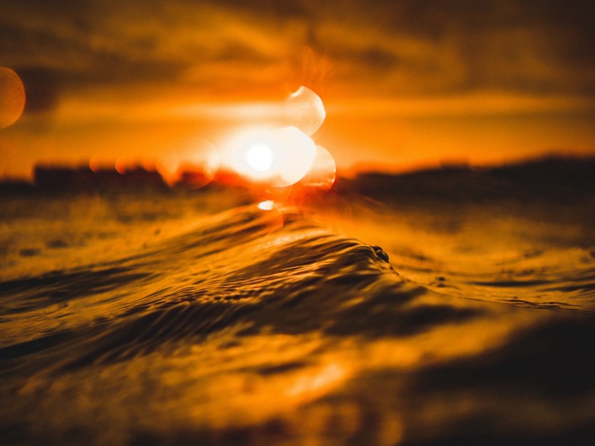 Water Glare Bokeh Sunset Blur Background