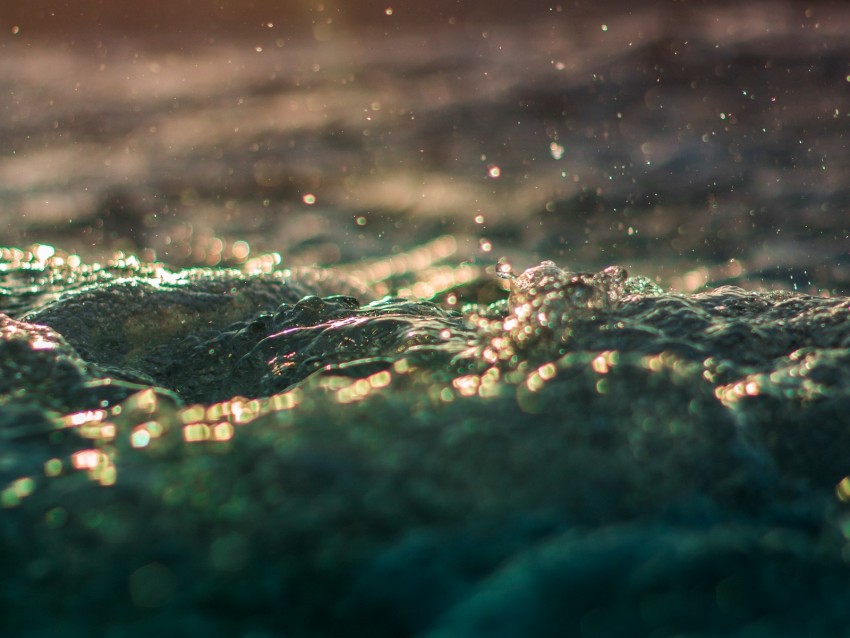 water, waves, splashes, glare, light