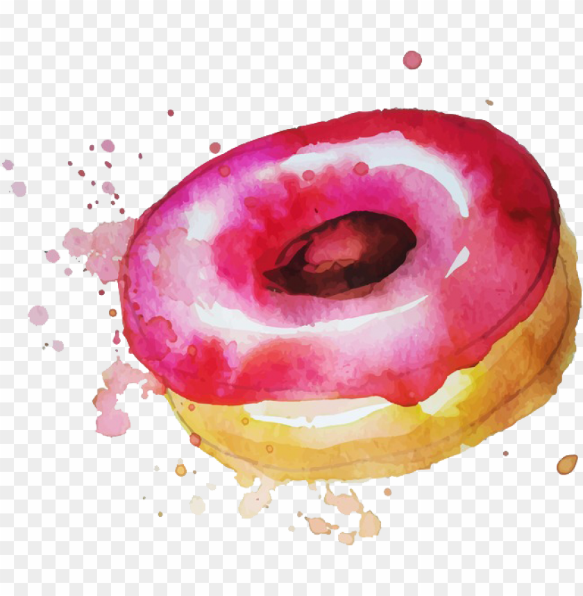 watercolor flower, food, water color, donut, watercolor flowers, sweet, flower