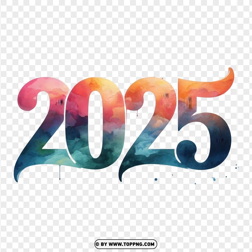 2025,  New year, gradient,festive,  Bright,  Shiny, 3d