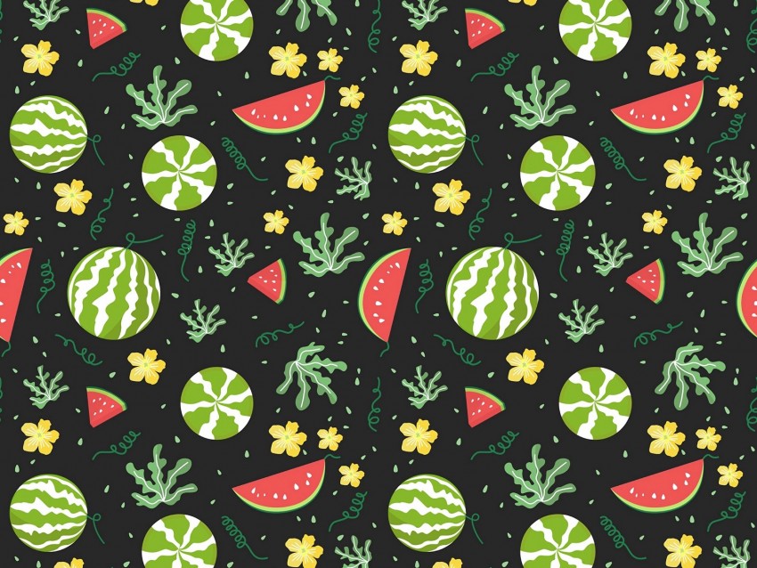 Watermelons Berries Patterns Pattern Background