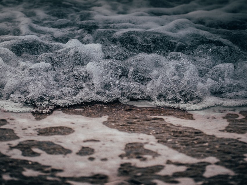 Wave Water Foam Sea Closeup Background