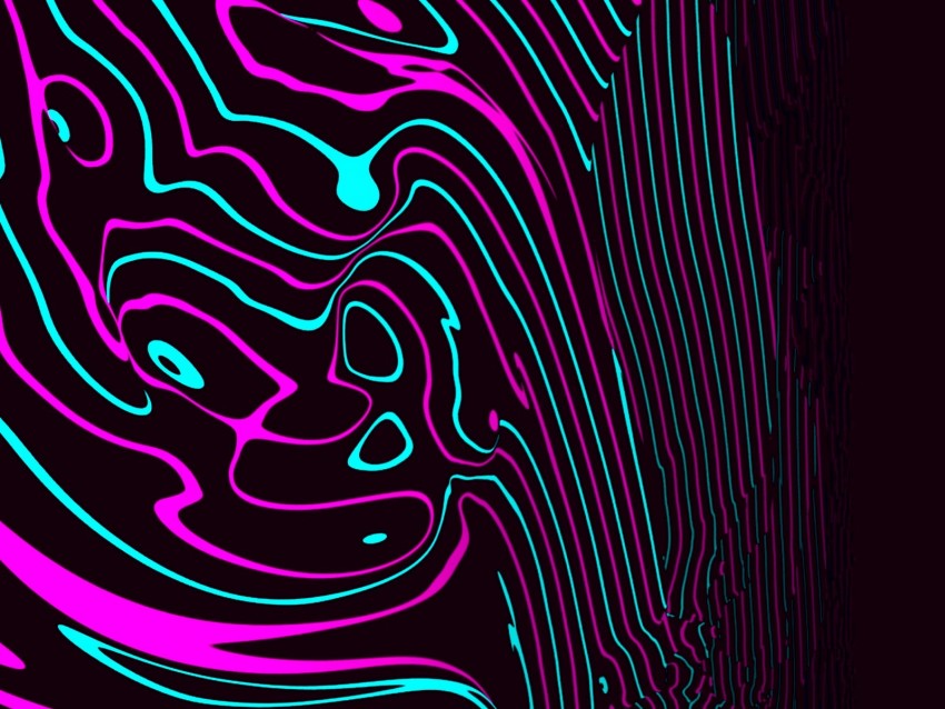 Waves Lines Glowing Winding Abstraction Background