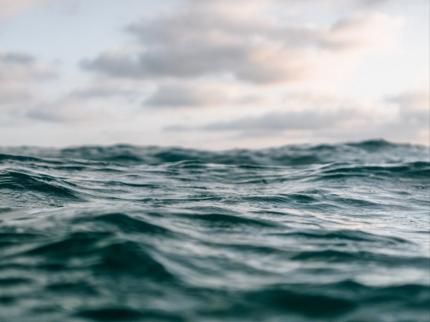 waves, surface, water, horizon, closeup