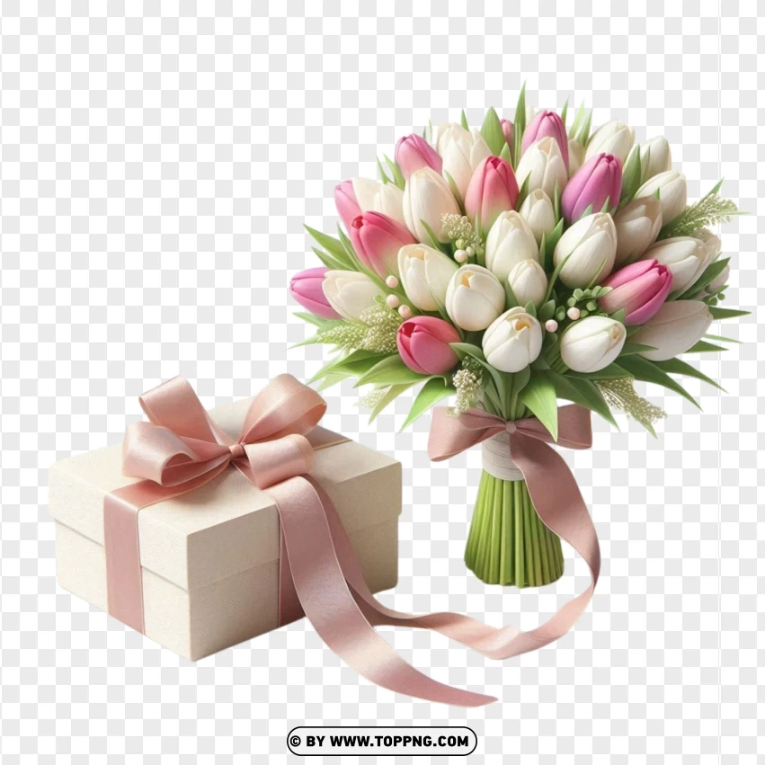 bouquet flowers, bouquet gift, Tulip,decoration, leaf, realistic, nature