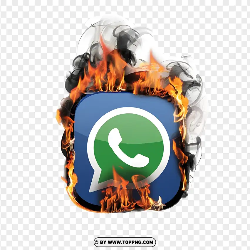 Whatsapp Logo With Burning Effect PNG Transparent Background