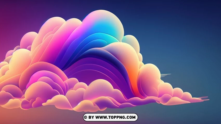 Whimsical And Dreamlike Abstract Waves Of Colorful Clouds 4k Wallpaper PNG Transparent Background