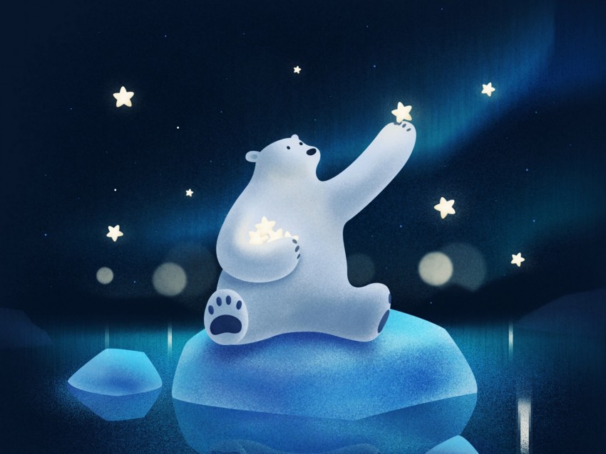 White Bear Art Star Ice Background