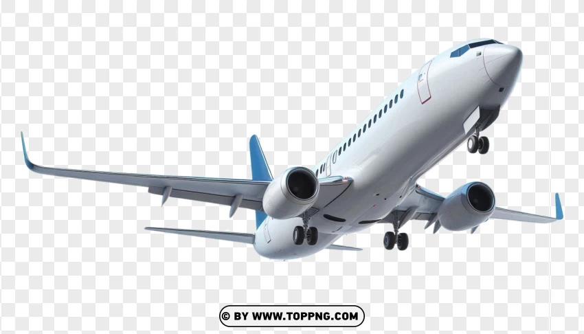 White Passenger Airplane PNG Transparent Background