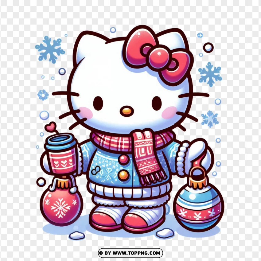 Winter Hello Kitty Image PNG Transparent Background