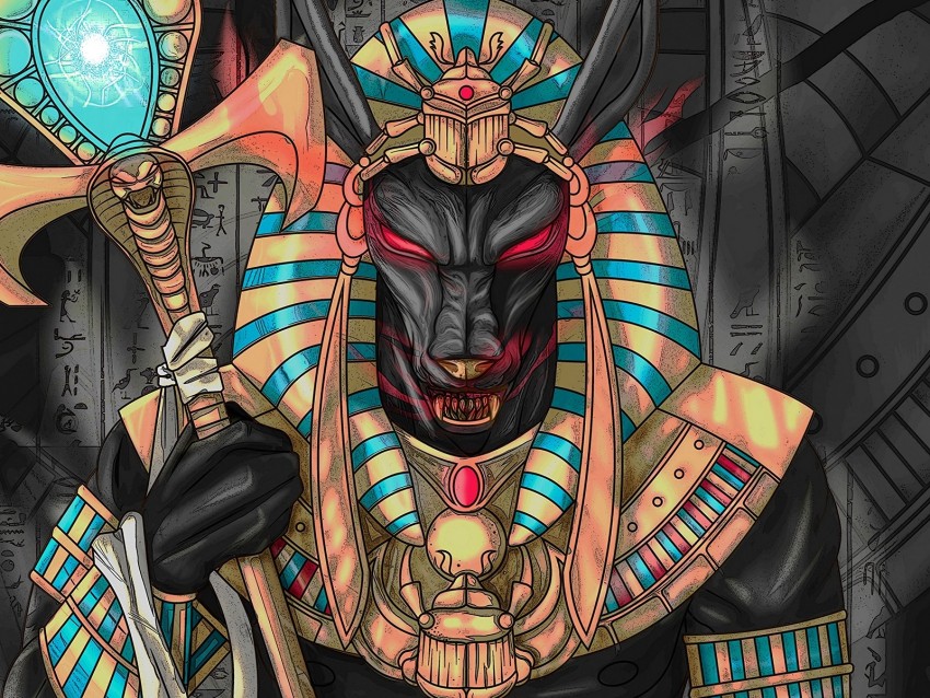 Wolf Pharaoh Art Ancient Egypt Background