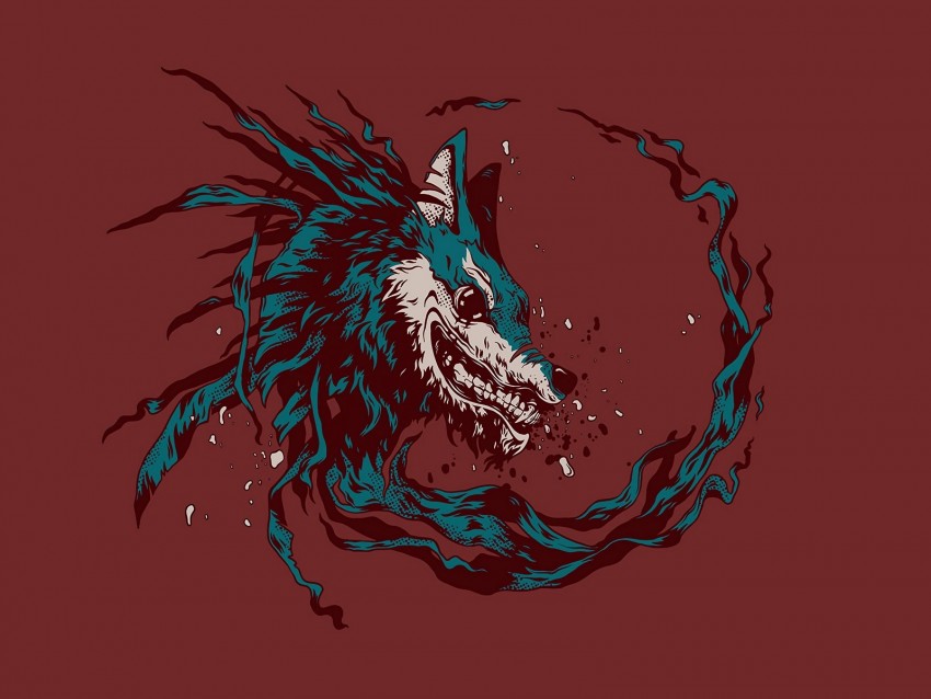 wolf, predator, dog, art, vector