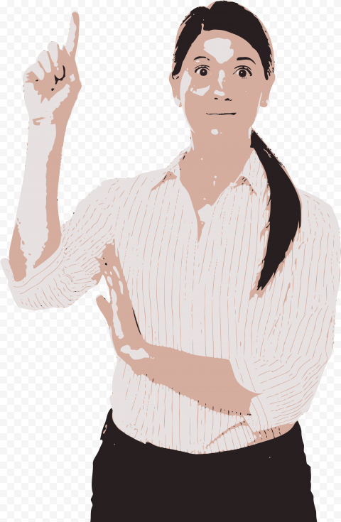 Women Pointing Top Image - Pointing Wome PNG Transparent Background