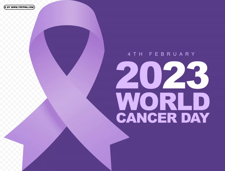 World Cancer Day 2023 Card Purple Design Image PNG Transparent Background