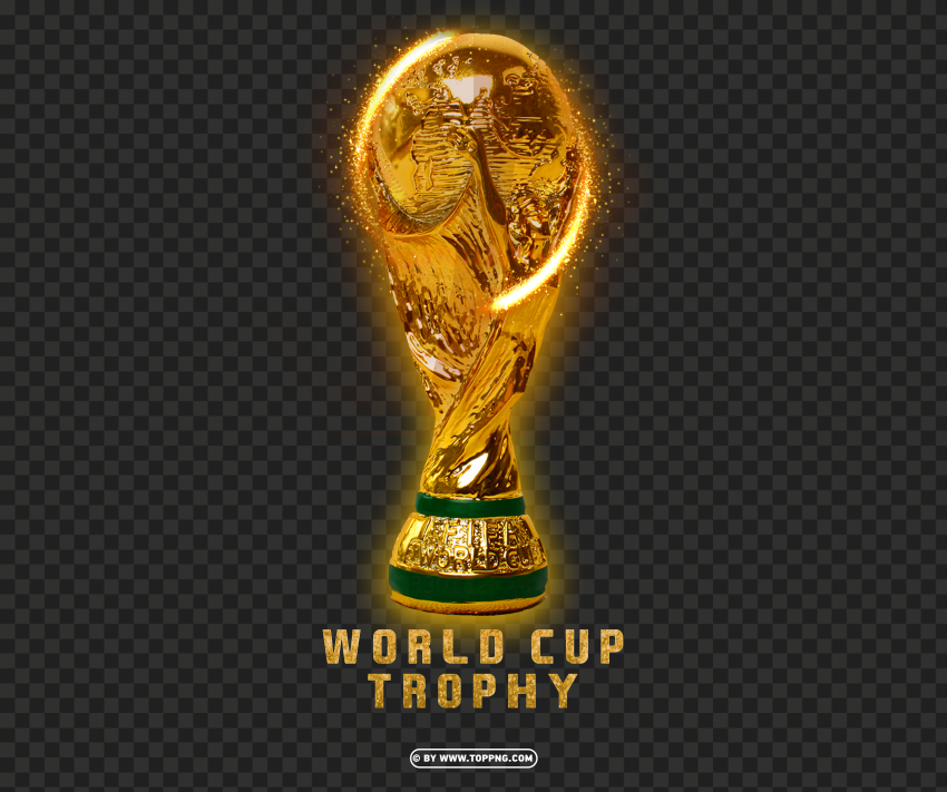 World Cup Trophy With Gold Glowing PNG Transparent Background