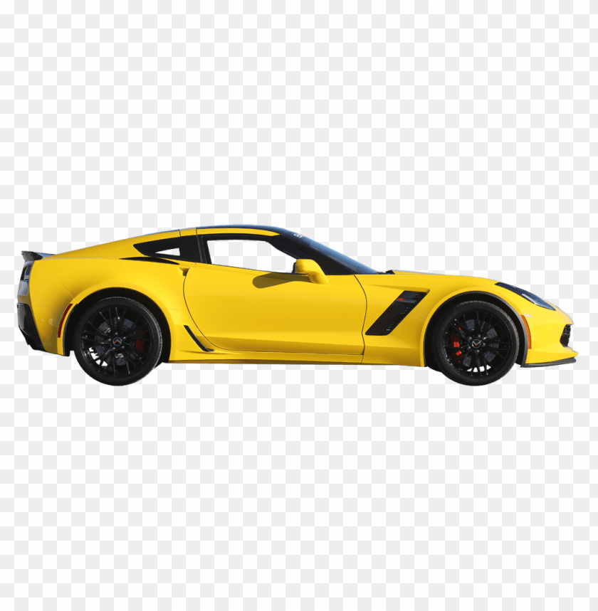 transport, cars, chevrolet, yellow corvette c7 side view, 