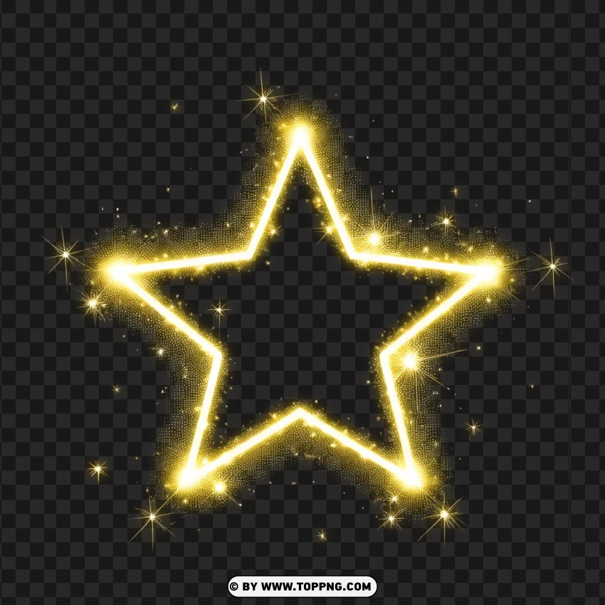 Yellow Sparkling Shining Firework Star Free PNG Transparent Background